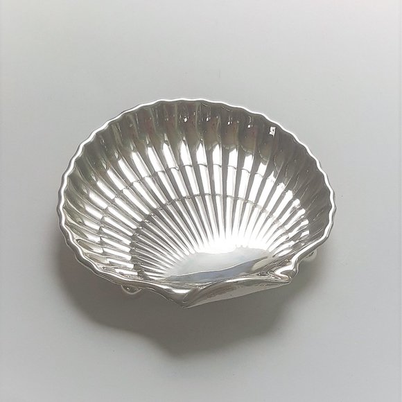VTG BIRKS Silver PLATE SHELL SHAPED FOOTED CANDY DISH Vanity Tray 2 Available - Picture 10 of 12